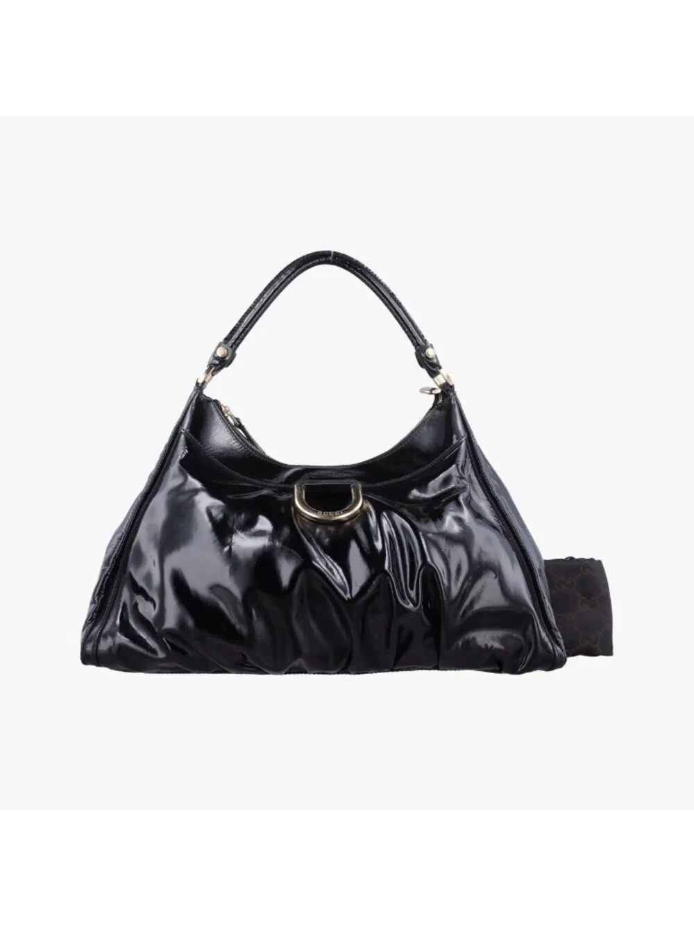 Gucci Abbey D Ring Hobo Black Patent